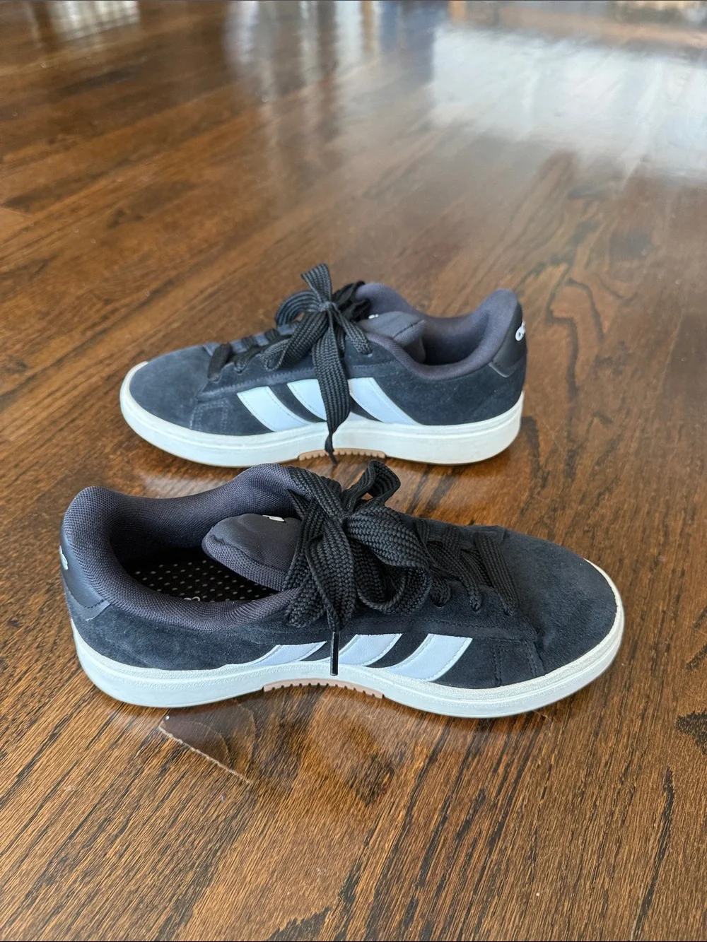 Men’s Adidas Original Campus 00 - Black Suede Sneakers with White Stripes